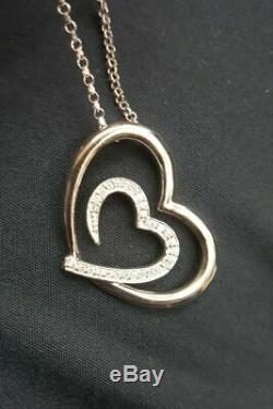 0.20Ct Round Cut Diamond Dual Heart Women's Pendant Necklaces 14K Rose Gold Over