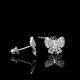 0.25 Ct Round Simulated Diamond Butterfly Stud Earrings 14k White Gold Plated Fn