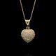 0.25 Ct Round Cut Diamond Women's Heart Shape Pendant 14k Yellow Gold Finish