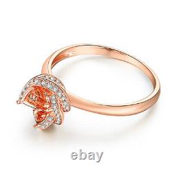 0.2ct Genuine Natural Diamonds Ring Special 14K Rose Gold 6.5mm Round Cut