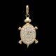 0.30ct Round Cut Diamond Lady's Turtle Pendant Necklaces 14k Yellow Gold Finish