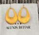 100% Authentic Alexis Bittar Amber/gold Tapered Hoop Earrings