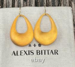 100% Authentic ALEXIS BITTAR Amber/gold Tapered Hoop Earrings