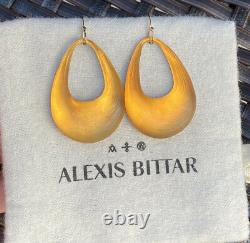 100% Authentic ALEXIS BITTAR Amber/gold Tapered Hoop Earrings
