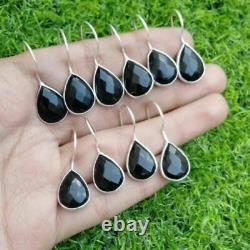 100% Natural Black Onyx. 925 Silver Plated Fashion Jewelry Earring Lot