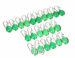 100% Natural Green Onyx. 925 Silver Plated Fashion Jewelry Earring Lot