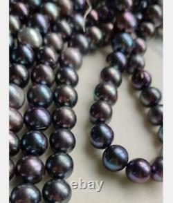 100 huge AAA 12-13mmnatural black baroque tahitian pearl necklace without clasp