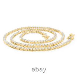 10K Solid Yellow Gold Tennis 20 Necklace Moissanite