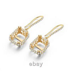 10K Yellow Gold 0.4ct Natural Diamonds Radiant Cut 9x7mm Approx 2.0g Earrings