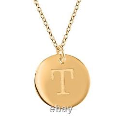 10K Yellow Gold 1 mm Initial T Necklace Jewelry Gift for Women Size 18