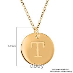 10K Yellow Gold 1 mm Initial T Necklace Jewelry Gift for Women Size 18