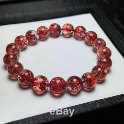 10.2mm Genuine Natural Red Super 7 Seven lepidocrocite Quartz Beads Bracelet