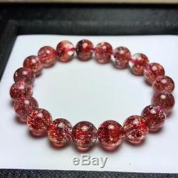 10.2mm Genuine Natural Red Super 7 Seven lepidocrocite Quartz Beads Bracelet