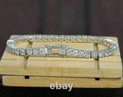 10 Ct Round Cut Simulated Diamond Women's Tennis Bracelet 14K White Gold Plated