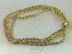 10k Yellow Gold. 417 Rope Style Chain 16 Fine Choker Length Necklace