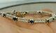 12ct Round Cut Simulated Sapphire Women's Bracelet 925 Silver Gold Plated