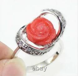12mm South Sea Shell Pearl/Jade/Coral Gems Bead Jewelry Ring AAA+ Size 6 7 8 9