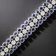 13ct Round Cut Simulated Sapphire 925 Silver White Gold Plated Three Rowbracelet