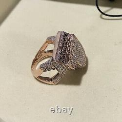 14K Rose Gold Over 3.00 Ct Round Cut Diamond Men's Fashion Jewelry Piano Ring