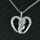 14k White Gold Finish 0.50 Ct Round Cut Diamond Heart Pendant Necklace