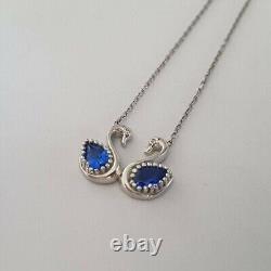 14K White Gold Plated Pear Cut Simulated Blue Sapphire Women's Gorgeous Pendant