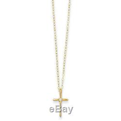 14K Yellow Gold Diamond Cross Necklace 15 0.01 Ct Madi K Children's Jewelry