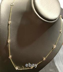14K Yellow Gold Necklace With beautiful Cubic Zirconia 18 Inches