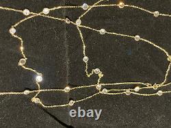 14K Yellow Gold Necklace With beautiful Cubic Zirconia 18 Inches