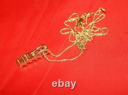 14K Yellow Gold Over Effy 2.00 Tcw Diamond & Princess Cut Ruby Pendant Necklace