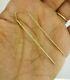 14k Yellow Gold Threader Earrings Long Stick Vertical Hanging Dangle Drop