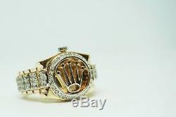 14K yellow Gold gorgeous Rolex Ring with 2ctw diamonds from Size 10 and up