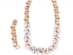 14k Gold GF Necklace made with Swarovski Crystal Diamond Stone Bridal Jewelry