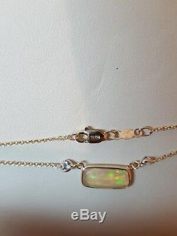 14k Gold Necklaces With Genuine Opal & Acvamarin 18 inch