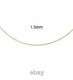 14k Gold Omega Necklace, Omega Chain Necklace 1m-2mm 16-20in, Necklace for Women