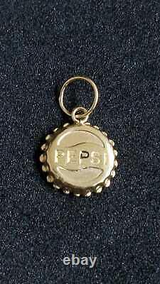 14k Gold Pendant Pepsi Soda Cap Icon with pure Gold and seems Very Beautiful