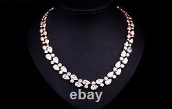 14k Rose Gold GF Necklace made w Swarovski Crystal Diamond Stone Bridal Jewelry