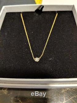 14k Solid Gold Solitaire Diamond Necklace Beautiful