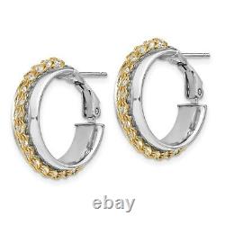 14k Two-Tone Preciosa Crystal Hoop Earrings