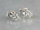 14k White Gold 0.90ct Solitaire Diamond Earrings Solid April Birthstone Stud