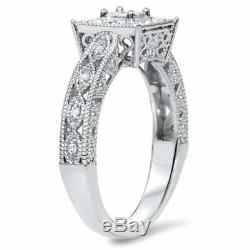 14k White Gold Over Women's 1.20Ct Princess Cut Diamond Engagement Wedding Ring
