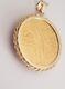 14k Yellow Gold Plated 50 Pesos Coin Bezel-rope Torsal Frame
