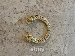 14k Yellow Gold Plated 6mm Link 8 inch Men/ Women Miami Cuban Link Bracelet