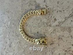 14k Yellow Gold Plated 6mm Link 8 inch Men/ Women Miami Cuban Link Bracelet