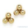 14kt Solid Yellow White Gold Stud Earrings Polished 14k 14 Kt 3-ball Bead Studs