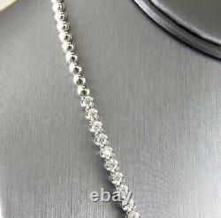 16Ct Round Cut Simulated Diamond White Gold Plated Tennis Necklace 925 Silver