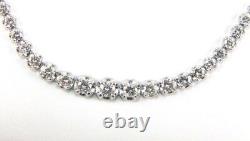 16Ct Round Cut Simulated Diamond White Gold Plated Tennis Necklace 925 Silver