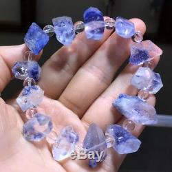 16.710.610.4mm Rare Natural Beautiful Blue Dumortierite Crystal Beads Bracelet