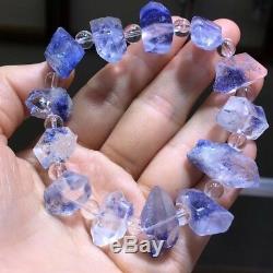 16.710.610.4mm Rare Natural Beautiful Blue Dumortierite Crystal Beads Bracelet