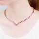 17.00ct Lab Created Red Ruby & Diamond Tennis Necklace 14k Yellow Gold Plated