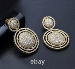 18k Gold Big Hoop Earrings made w Swarovski Crystal Pave Diamond Stone Gorgeous